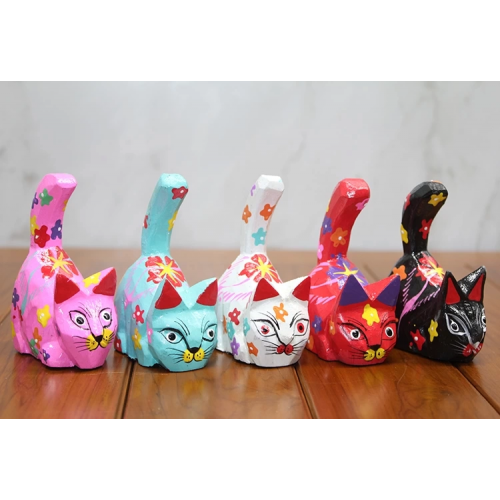 Ahşap 5'li Kedi Seti Polos:11