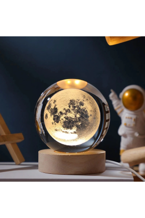 Ahşap Altlıklı Dolunay Cam Küre…