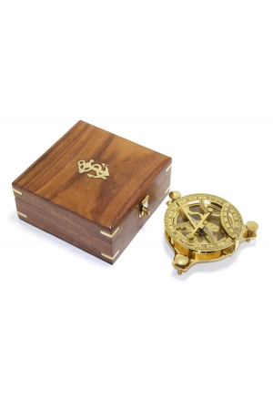 Ahşap Kutulu El Yapımı Pirinç Güneş Saati Ve Pusula 15640…