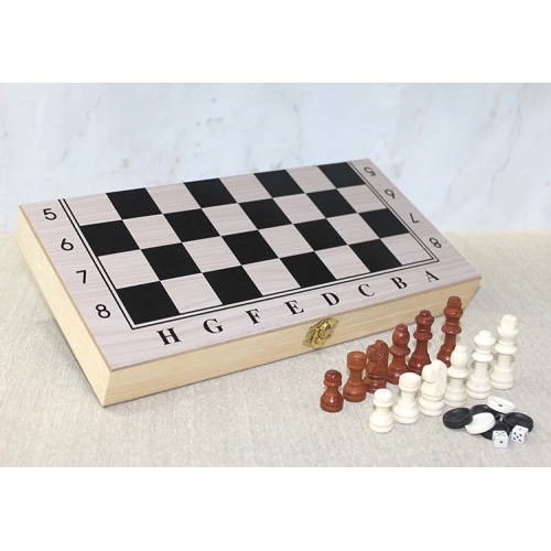 Ahşap Kutulu Satranç Ve Tavla Seti Alk4022