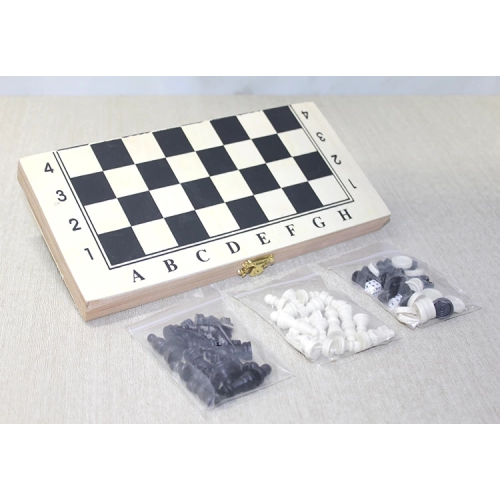 Ahşap Kutulu Satranç Ve Tavla Seti Alk4026