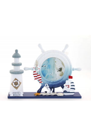 Ahşap Marin Deniz Feneri Dümenli Çerceve Alk2452&hellip;