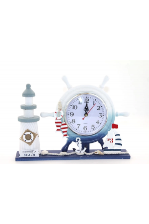 Ahşap Marin Deniz Feneri Dümenli Saat Alk2459…