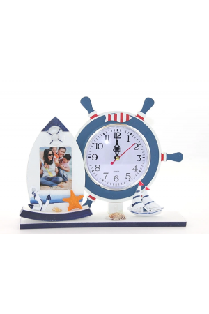 Ahşap Marin Dümenli Çerceveli Saat Alk2457…