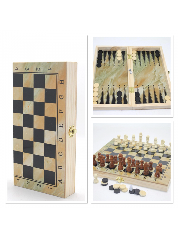 Ahşap Kutulu Satranç Ve Tavla Seti Alk4219&hellip;