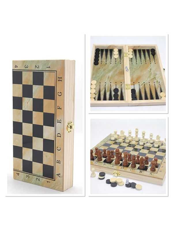 Ahşap Satranç Ve Tavla Seti Alk4237&hellip;