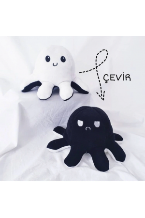 Ahtapot Yastık Çevirdikçe Trip Değiştiren Eğlenceli Yastık Siyah - &hellip;