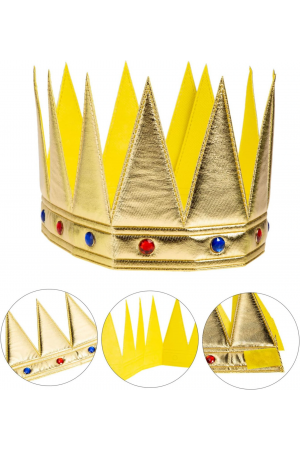 Altın Renk Eva Yumuşak Kral Kraliyet Tacı Yetişkin Çocuk Uyumlu 5… Altın Renk Eva Yumuşak Kral Kraliyet Tacı Yetişkin Çocuk Uyumlu 5…