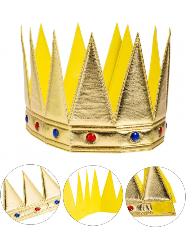 Altın Renk Eva Yumuşak Kral Kraliyet Tacı Yetişkin Çocuk Uyumlu 55 Cm&hellip;