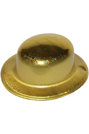 Altın Renk Hologramlı Plastik Yuvarlak Melon 27x24 Cm… Altın Renk Hologramlı Plastik Yuvarlak Melon 27x24 Cm…