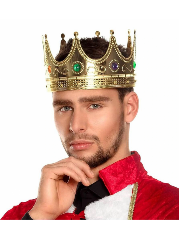 Altın Renk Yetişkin Çocuk Uyumlu Kral Tacı 60 Cm&hellip;