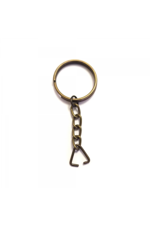 Anahtarlık Halkası, Halka + Zincir + Üçgen, 24mm, Antik, 1 Adet&hellip;