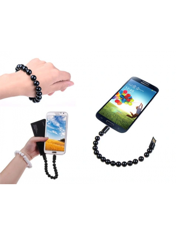 Android Boncuk Tasarımlı Bileklik Şeklinde Şarj Data Kablosu&hellip;