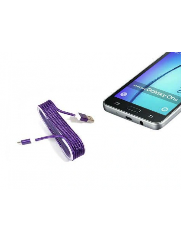 Android Örgü Şeklinde Renkli Çelik Şarj Data Kablosu - Mor&hellip;