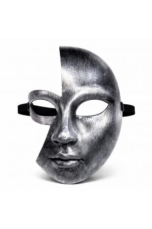 Antik Efektli Gümüş Yarım Yüz Plastik Parti Maskesi… Antik Efektli Gümüş Yarım Yüz Plastik Parti Maskesi…