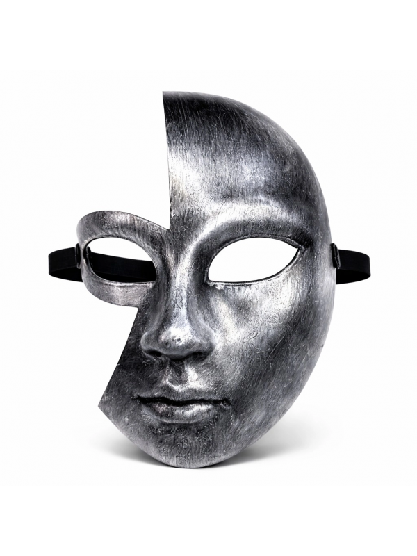 Antik Efektli Gümüş Yarım Yüz Plastik Parti Maskesi&hellip;