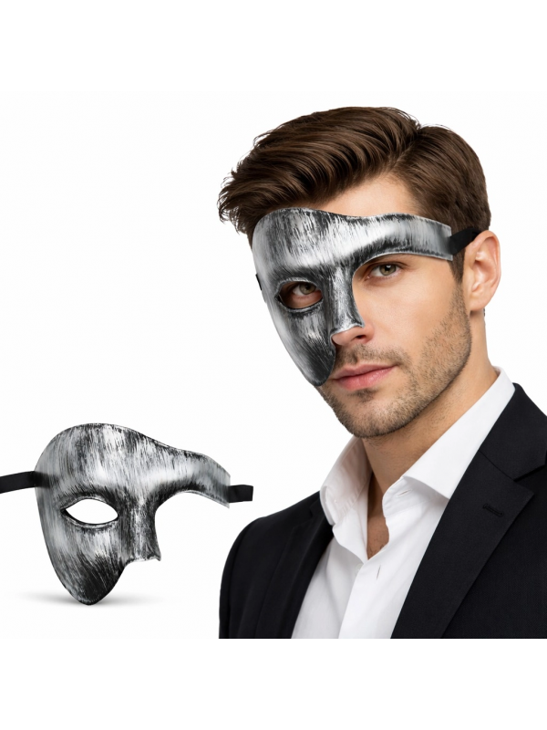Antik Eskitme Gümüş Erkek Yarım Maske - Phantom & Balo Maskesi… Antik Eskitme Gümüş Erkek Yarım Maske - Phantom & Balo Maskesi…
