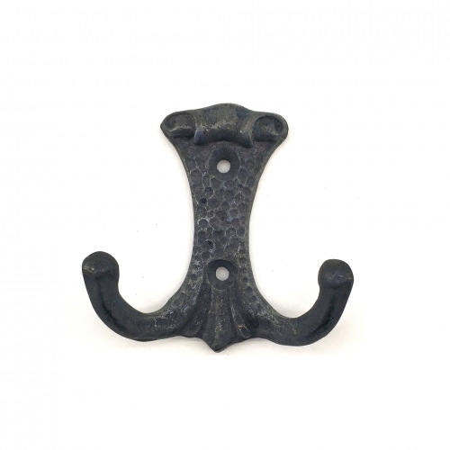 Antika Tarz Dekoratif Pirinç Anıt Çiftli Vestiyer Askı - 85x72 Mm, Oksit