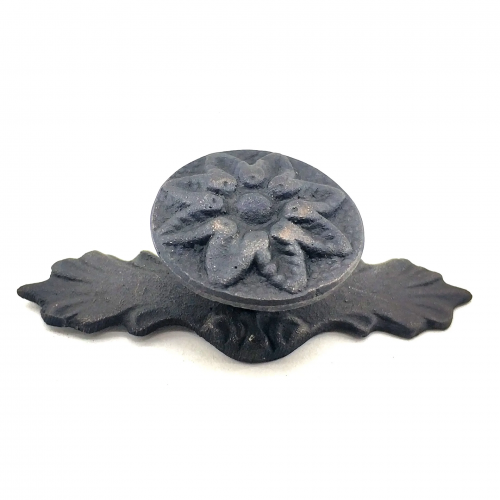 Antika Tarz Dekoratif Pirinç Çiçek Düğme - 29x70 Mm, Oksit