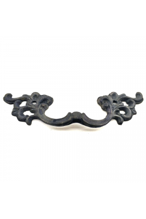 Antika Tarz Dekoratif Pirinç Çiçek Kapı Kulbu - 44x148 Mm, Oksit…