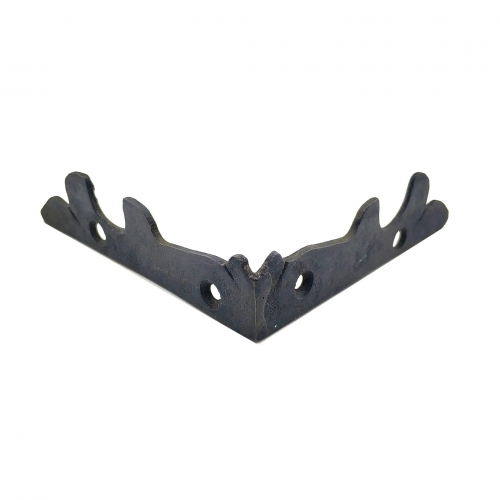 Antika Tarz Dekoratif Pirinç Lale Köşe Gönye - Yan, 105x105 Mm, Oksit