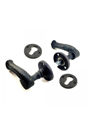 Antika Tarz Dekoratif Pirinç Rozetli Oda Kapı Kolu - 49 Mm, Oksit&hellip;