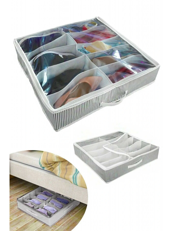 Ayakkabı Saklama Çantası 12 Bölmeli Shoes Under Ayakkabı Hurcu - Siya… Ayakkabı Saklama Çantası 12 Bölmeli Shoes Under Ayakkabı Hurcu - Siya…