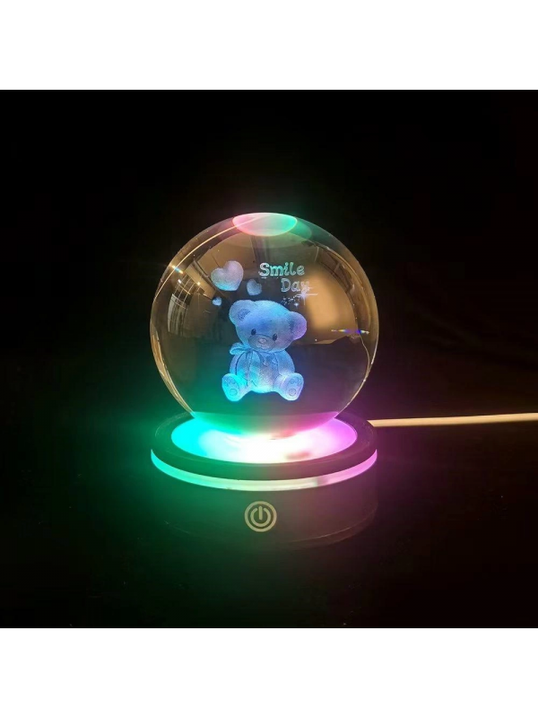 Ayıcık Tasarımlı Renk Değiştiren Dönen Cam Küre&hellip;