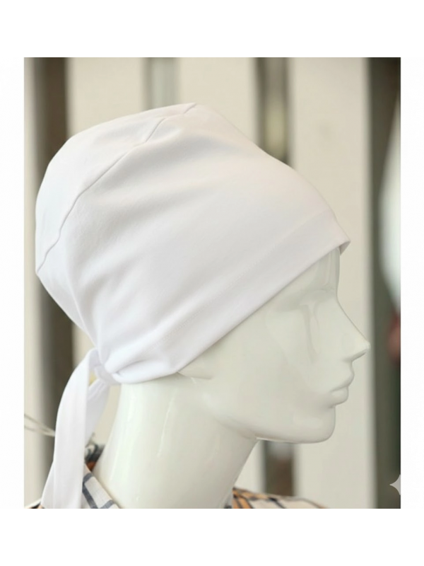 Bağlamalı Tesettür Bone - Bağlamalı Bandana Beyaz 5 Adet&hellip;