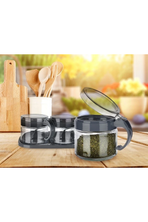 Baharat Seti 3 Adet Kaşıklı Standlı Cam Baharatlık…