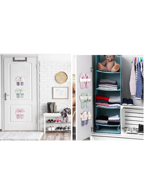 Banyo Terlik Tutucu - Kapı Arkası Pratik Raf - Terlik Tutucu Gri&hellip;