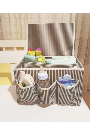 Bebek Beşik Başucu Düzenleyici Kapaklı 5 Bölmeli Organizer… Bebek Beşik Başucu Düzenleyici Kapaklı 5 Bölmeli Organizer…