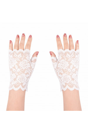 Beyaz Dantel Parmaksız Kısa Eldiven… Beyaz Dantel Parmaksız Kısa Eldiven…