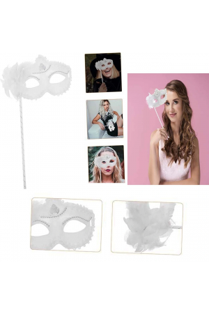 Beyaz Işıltılı Tutmalı Fotoğraf Çekimi Maskesi 18x29 Cm… Beyaz Işıltılı Tutmalı Fotoğraf Çekimi Maskesi 18x29 Cm…