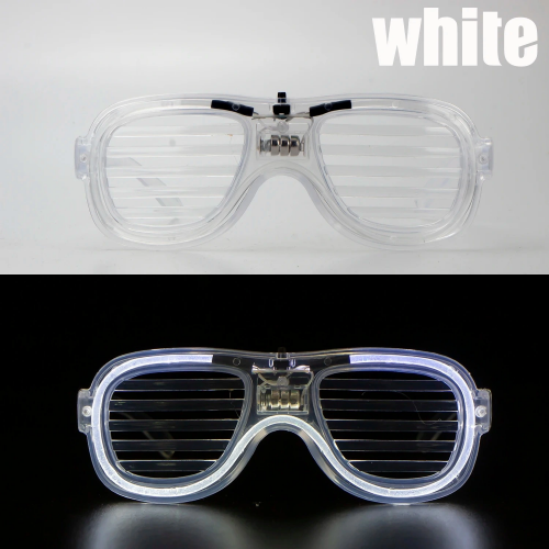 Beyaz Led Işıklı Parti Gözlüğü - Neon Glow Şerit Gözlük 3 Modlu Beyaz Led Işıklı Parti Gözlüğü - Neon Glow Şerit Gözlük 3 Modlu