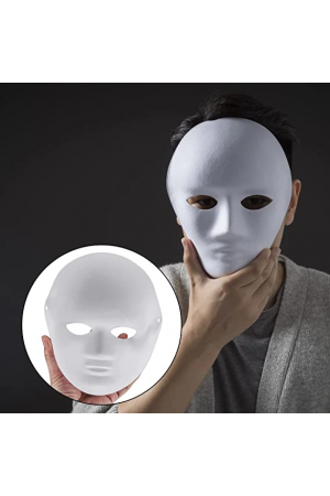 Beyaz Renk Boyanabilir Anonim Tam Yüz Cosplay Maske 24x18 Cm&hellip;