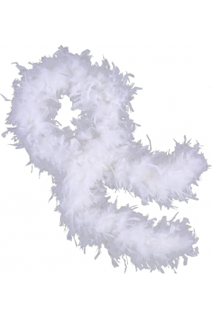 Beyaz Renk Kabarık Kalın Otriş Boa Tüy 6 Cm Genişlik 180-200 Cm Uzunl…