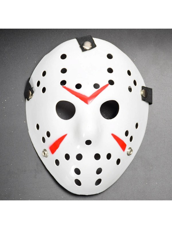 Beyaz Renk Kırmızı Çizgili Tam Yüz Hokey Jason Maskesi Hannibal Maske&hellip;