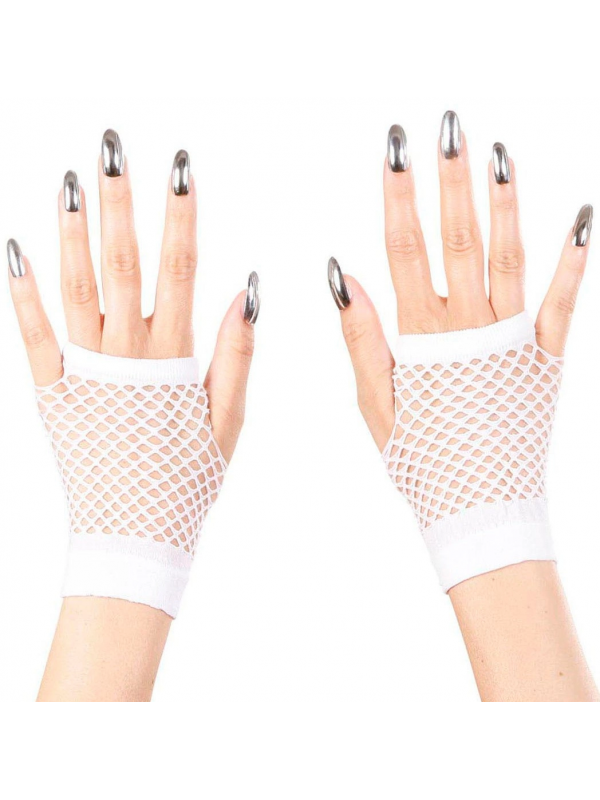 Beyaz Renk Kısa Boy Fileli Örgü Eldiven… Beyaz Renk Kısa Boy Fileli Örgü Eldiven…
