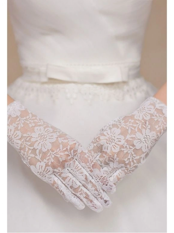 Beyaz Renk Kısa Dantelli Eldiven&hellip;
