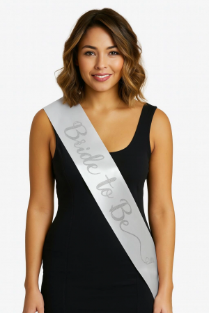 Beyaz Saten Üzerine El Yazısı İtalik Gümüş Bride To Be Kuşağı 10&hellip;