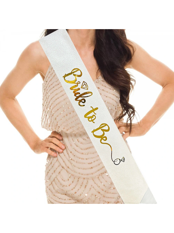 Beyaz Üzeri Altın İtalik Alyanslı Bride To Be Yazılı Simli Işıltı&hellip;