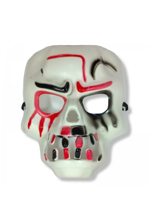 Beyaz Üzeri Rengarenk Korku Dişli Kafatası Maskesi 30x22 Cm&hellip;
