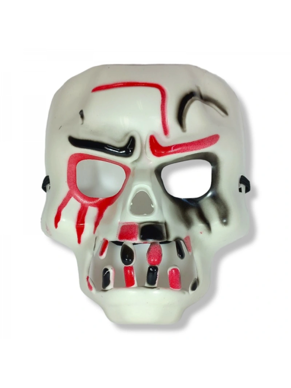 Beyaz Üzeri Rengarenk Korku Dişli Kafatası Maskesi 30x22 Cm&hellip;