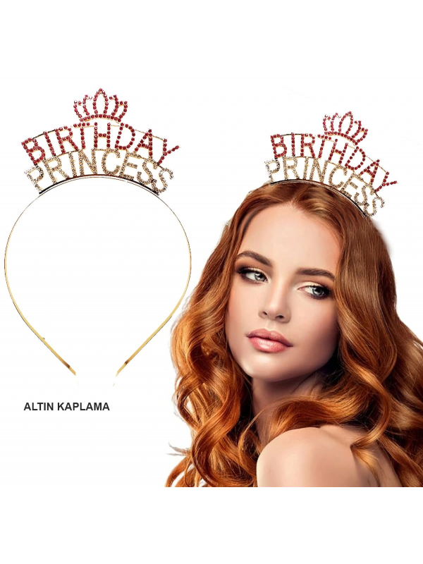 Birthday Princess Kristal Taç – Altın Kaplama&hellip;