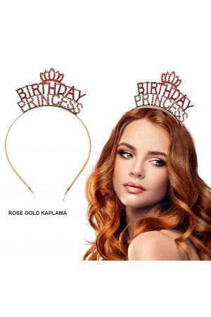 Birthday Princess Kristal Taç – Rose Gold Kaplama… Birthday Princess Kristal Taç – Rose Gold Kaplama…