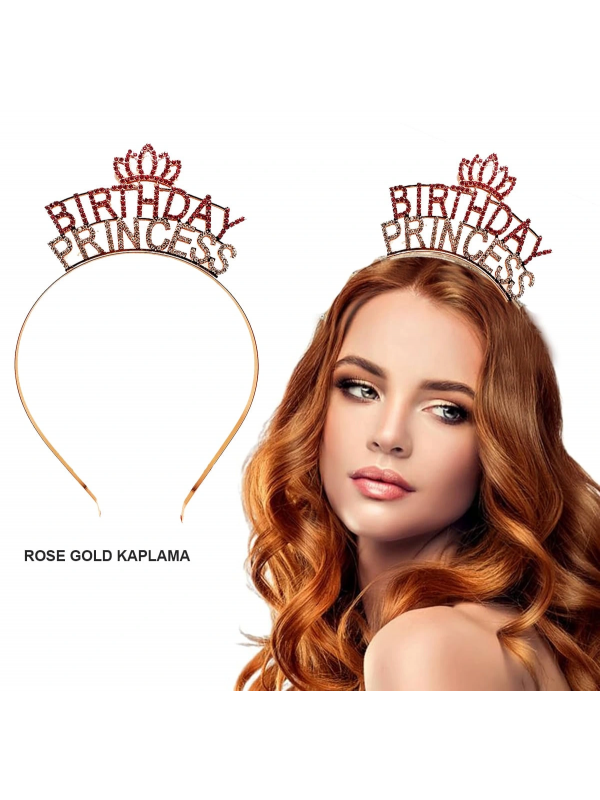 Birthday Princess Kristal Taç – Rose Gold Kaplama… Birthday Princess Kristal Taç – Rose Gold Kaplama…