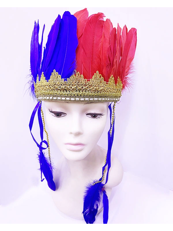 Bordo Mavi Renk Tüylü Kızılderili Başlığı | Taraftar Başlığı&hellip;