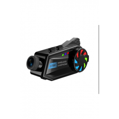 Bt68 Motosiklet Kask Bluetooth Kulaklık 1080p Kamera Ses Kontrolü Video Kayıt Özellikli İntercom