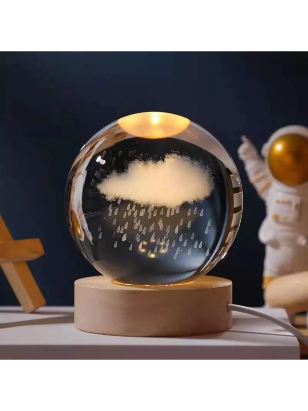 Bulut Ve Yağmur Tasarımlı Işıklı Cam Küre… Bulut Ve Yağmur Tasarımlı Işıklı Cam Küre…